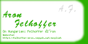 aron felhoffer business card